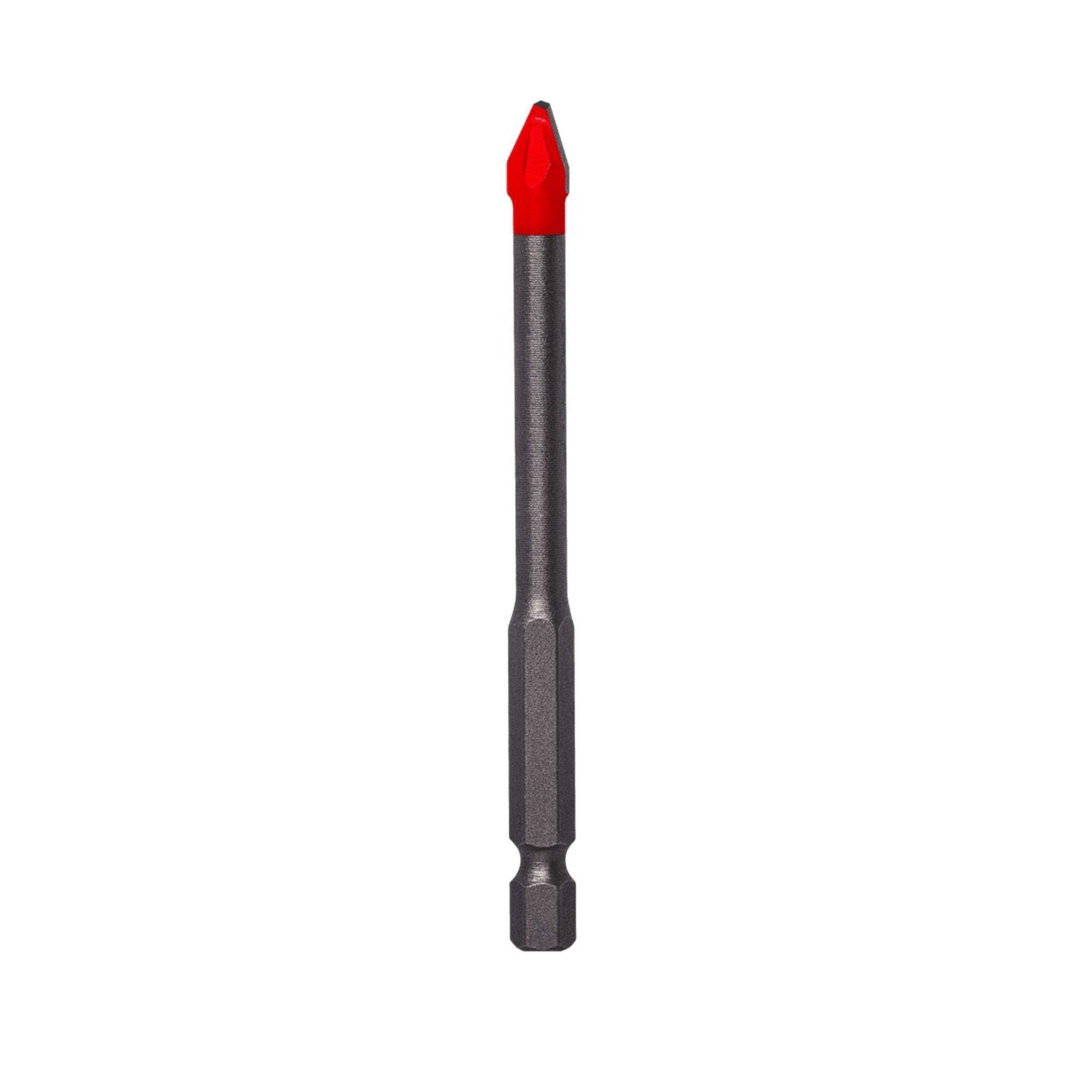 The DIABLO DMANSP1040 drill bit features a metal design with a hex shank and an extended shaft, finished with a red-tipped carbide head, isolated on white.